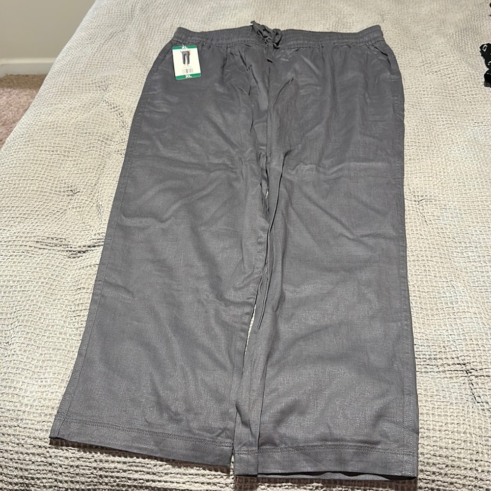 32 Degrees Linen Pants Size XL Dark Grey NWT